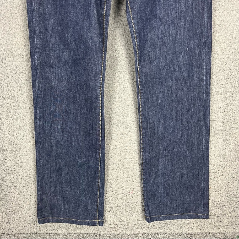 VTG Y2K Lacoste Blue Jeans Low Rise Patch Pocket Straight Leg Denim Sz 38 (US 8) - Picture 2 of 14